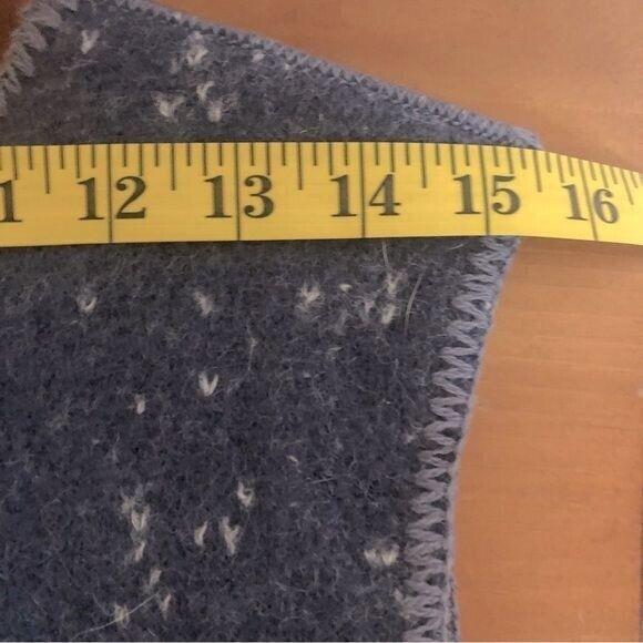 Winona Women's‎ Large Vintage Wool Blue White Knit Horse Southwest Animal Vest - Picture 13 of 15